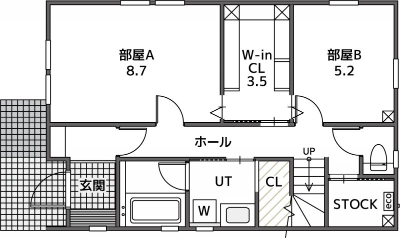 コレクションも、趣味も、使い勝手も。 家族の「やりたい」が詰まった家の1F間取り図