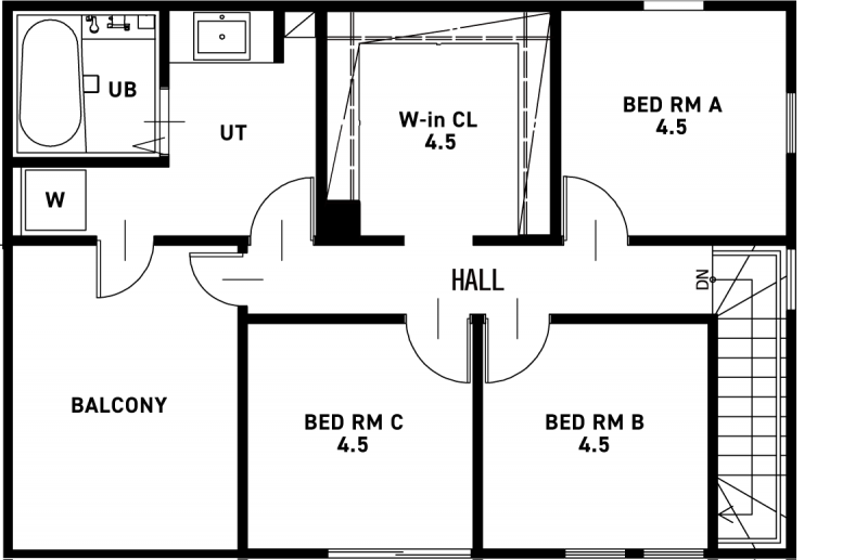 こだわりの空間でペットと暮らす家の2F間取り図