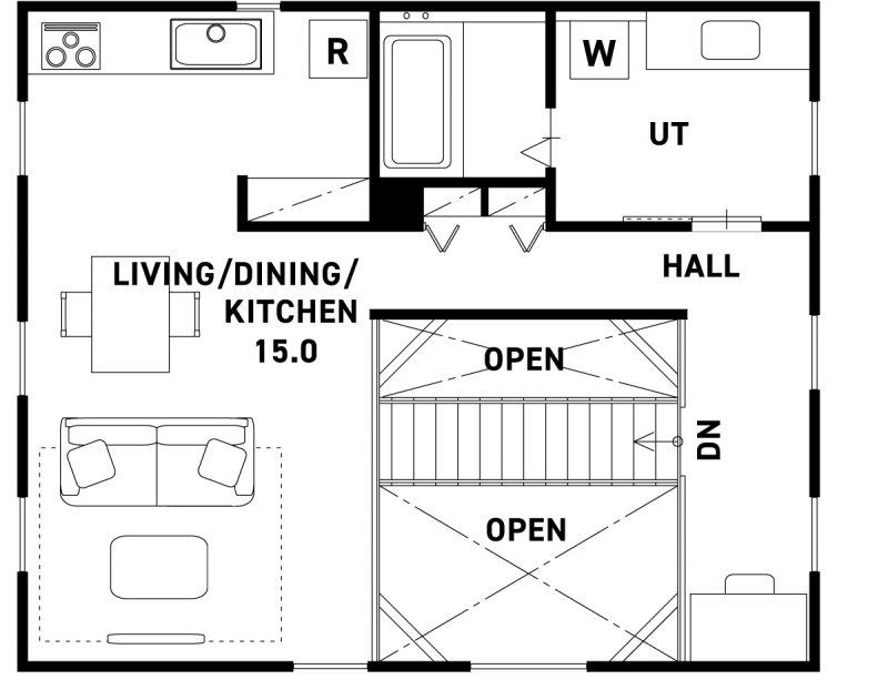 大きな土間と道具収納庫のある、趣味と暮らす家。の2F間取り図