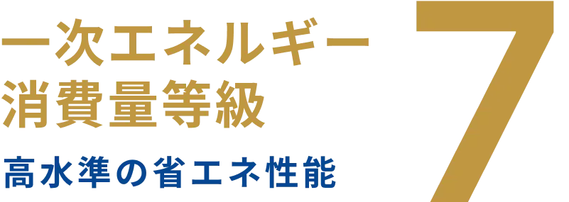 一次エネルギー消費量等級:高水準の省エネ性能 ランク7