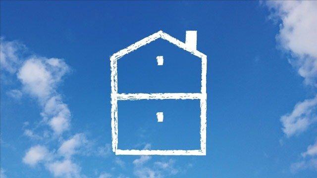 空に家のイラスト